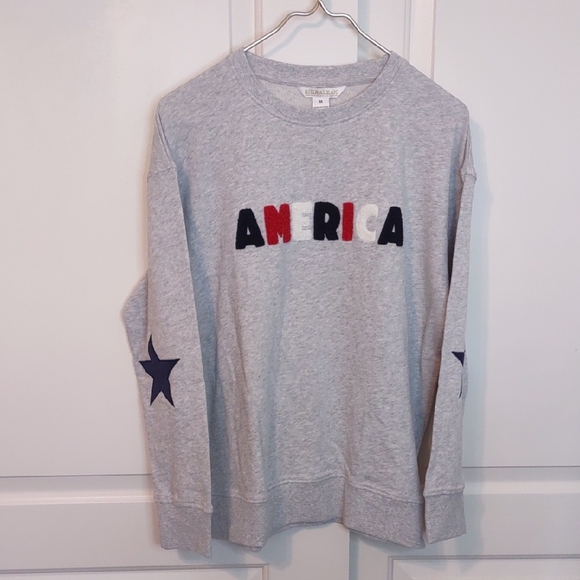 Shiraleah Chicago AMERICA Embroidered 100% Cotton Sweatshirt Size Medium NWT - Picture 1 of 9